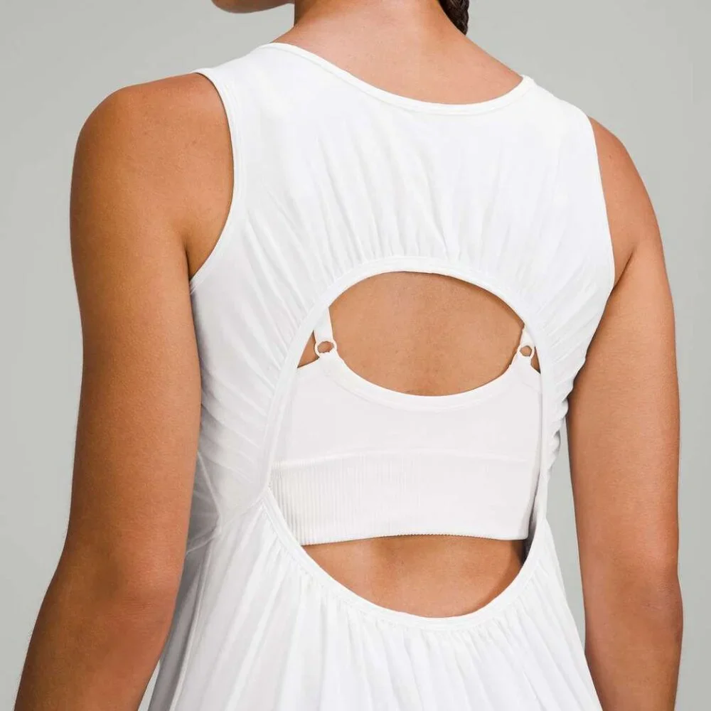 Lululemon Pima Cotton Open-Back Midi Dress in White